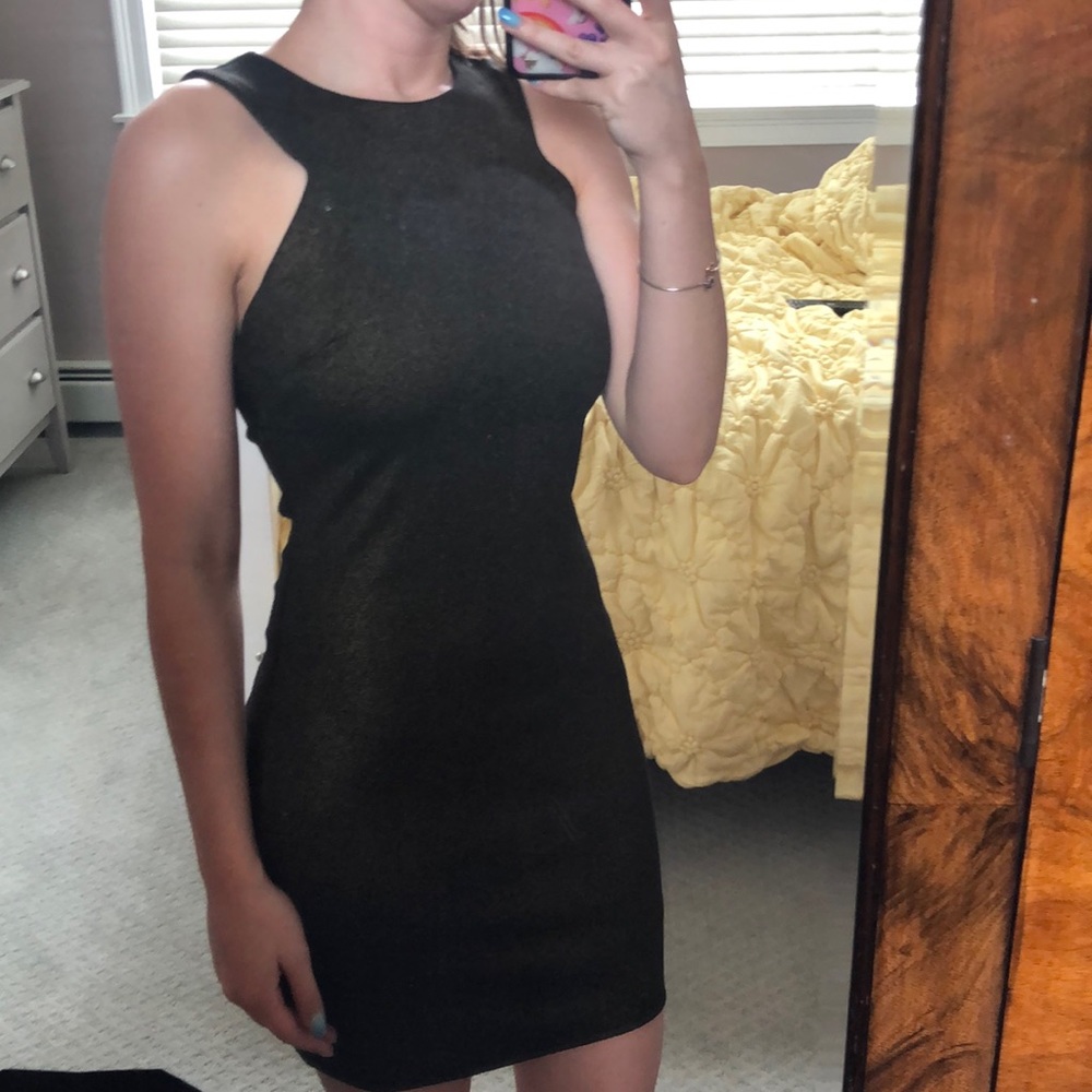 Black and gold cocktail dress